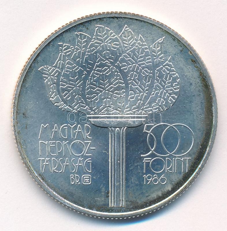 1986. 500Ft Ag 'XV. Téli Olimpia Calgary 1988' kapszulában T:BU patina, felületi karc Adamo EM98 - Image 2