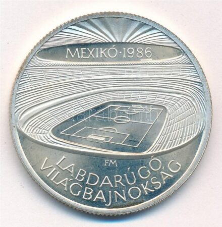 1986. 500Ft Ag 'Labdarúgó Világbajnokság - Mexikó 1986 - Stadion' T:PP ujjlenyomatos Adamo EM94