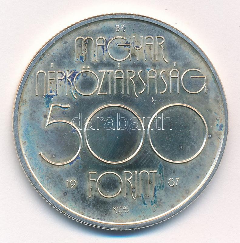 1987. 500Ft Ag 'Nyári Olimpia - Szöul 1988' T:BU patina Adamo EM99 - Image 2