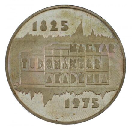 1975. 200Ft Ag 'Magyar Tudományos Akadémia', 'Budapest Bank Rt' dísztokban T:1- (PP) ujjlenyomat, patina Adamo EM47