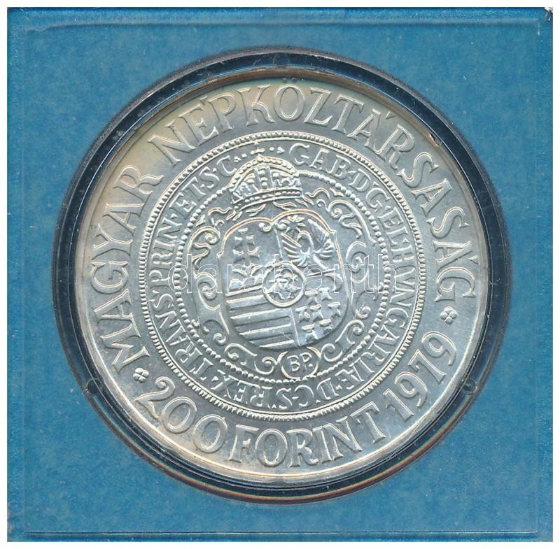 1979. 200Ft Ag 'Bethlen Gábor' fekete MNB tokban T:BU patina Adamo EM58 - Image 2