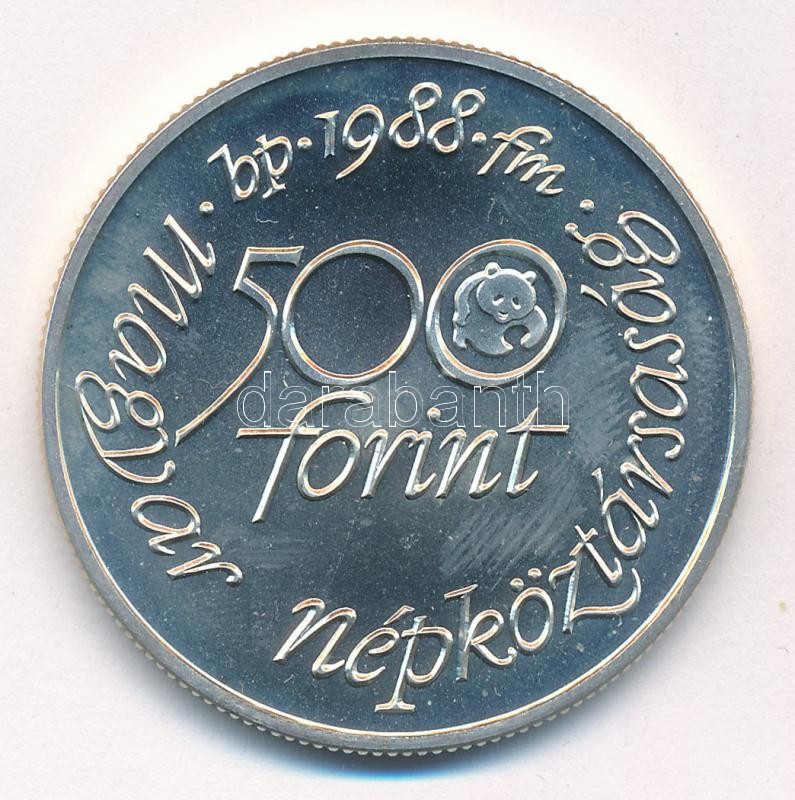 1988. 500Ft Ag 'Világ vadvédelmi alap' T:BU ujjlenyomat Adamo EM100 - Image 2