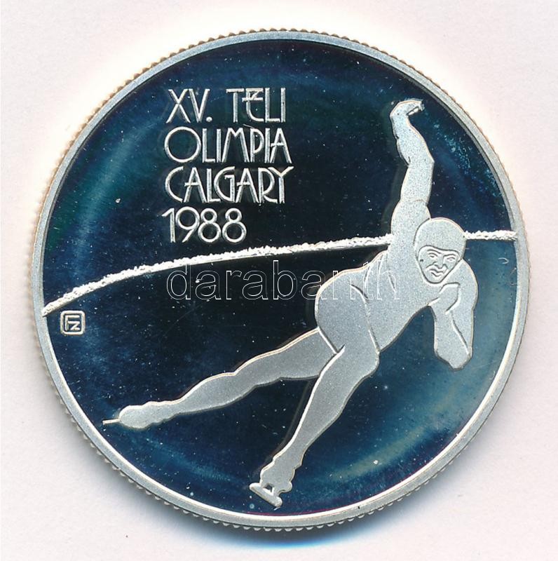 1986. 500Ft Ag 'XV. Téli Olimpia Calgary 1988' kapszulában T:PP patina Adamo EM98
