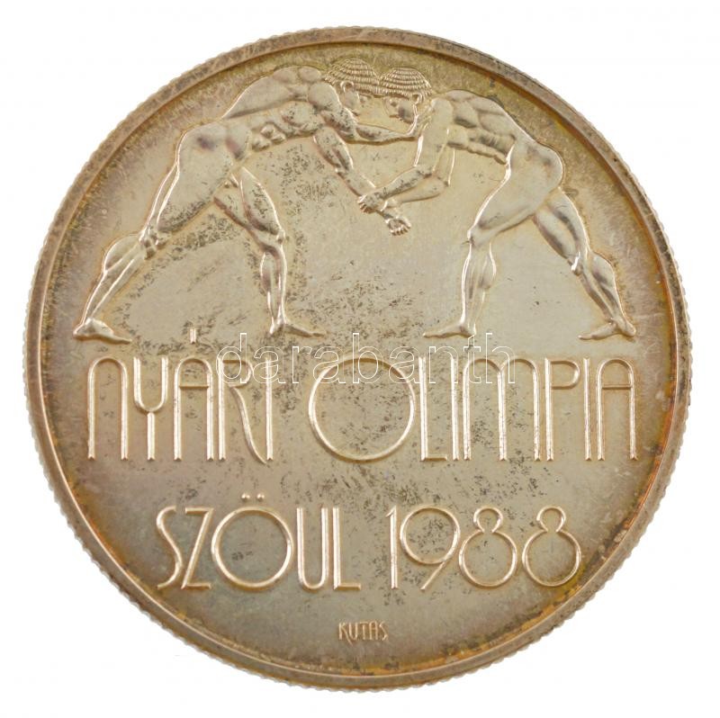 1987. 500Ft Ag 'Nyári Olimpia - Szöul 1988' dísztokban T:BU patina Adamo EM99