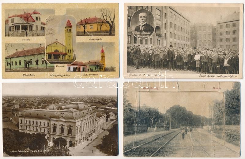 19 db RÉGI magyar város képeslap vegyes minőségben / 19 pre-1945 Hungarian town-view postcards in mixed quality