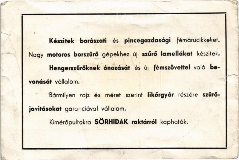 Klein Jakab Koszorús mester, nagy aranyéremmel és oklevelekkel kitüntetve, speciális alpacca- és fémárukészítő üzem reklámja. Budapest, Losonczi utca 15. / Hungarian metalware maker's advertisement (szakadások / tears) - Image 2