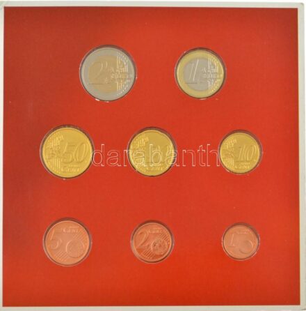 Ausztria 2004. 1c-2E (8xklf) forgalmi sor karton dísztokban T:1 a tokon kis gyűrődés Austria 2004. 1 Cent - 2 Euro (8xdiff) coin set in cardboard case C:UNC minor damage on the case