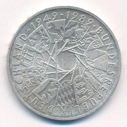 NSZK 1989G 10M Ag '40 éves az NSZK' T:1-,2 patina FRG 1989G 10 Mark Ag '40 Year - German Federal Republic' C:AU,XF patina Krause KM#173