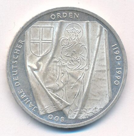 NSZK 1990J 10M Ag '800 éves a Német Lovagrend' T:1-,2 patina, kis karc FRG 1990J 10 Mark Ag '800th Anniversary of The Teutonic Order' C:AU,XF patina, small scratch Krause KM#176