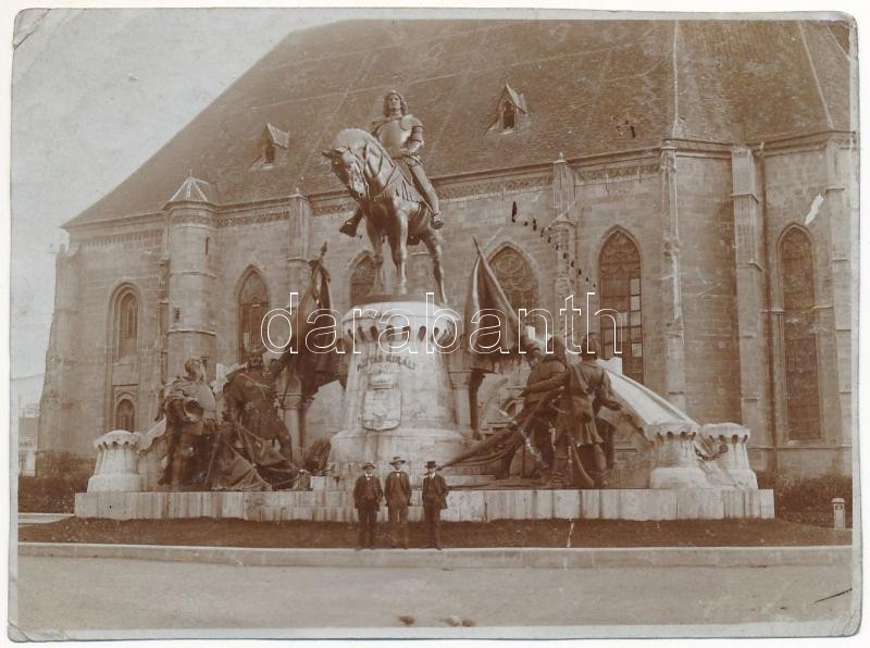 Kolozsvár, Cluj; Mátyás király szobor / statue. photo (11 x 8,2 cm) (EK)