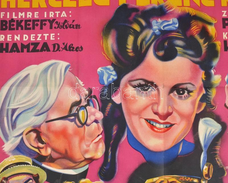 Herczeg Ferenc regénye, filmplakát, rendezte: Hamza D. Ákos, szakadásokkal, 124×92 cm - Image 2