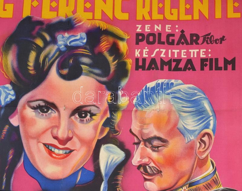 Herczeg Ferenc regénye, filmplakát, rendezte: Hamza D. Ákos, szakadásokkal, 124×92 cm - Image 3