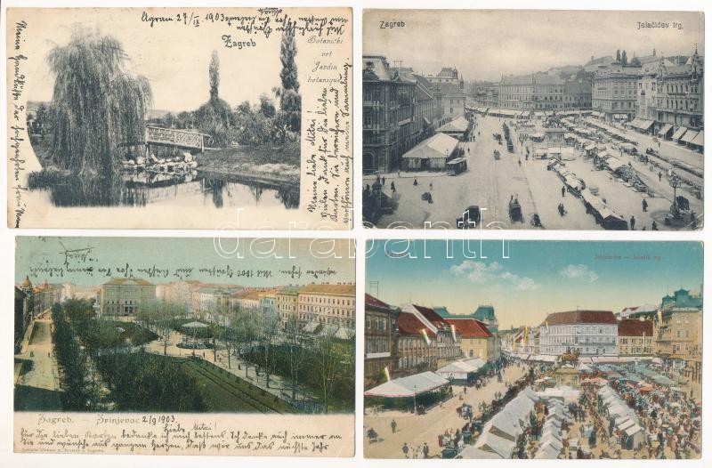 Zagreb, Zágráb; - 28 db régi képeslap vegyes minőségben / 28 pre-1945 postcards in mixed quality - Image 2