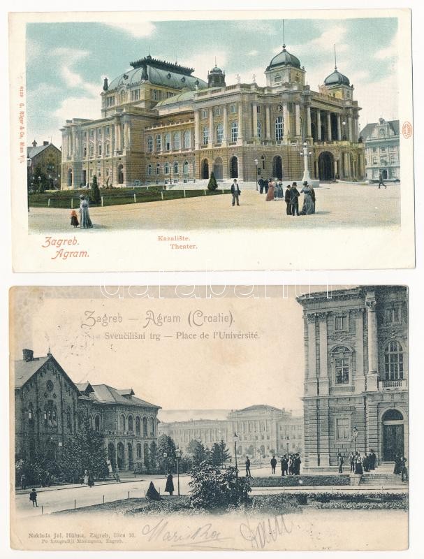 Zagreb, Zágráb; - 28 db régi képeslap vegyes minőségben / 28 pre-1945 postcards in mixed quality - Image 3