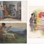 20 db RÉGI motívum képeslap vegyes minőségben: szerelmes párok / 20 pre-1945 motive postcards in mixed quality: couples in love