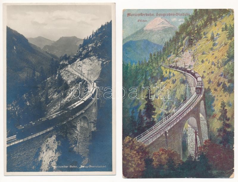 Mariazeller-Bahn - 14 db régi képeslap vegyes minőségben / 14 pre-1945 postcards in mixed quality - Image 2