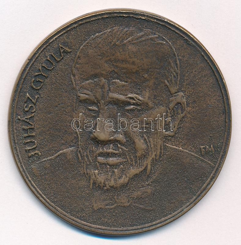 Fritz Mihály (1947-) DN 'Juhász Gyula' egyoldalas bronz emlékérem (55mm) T:2