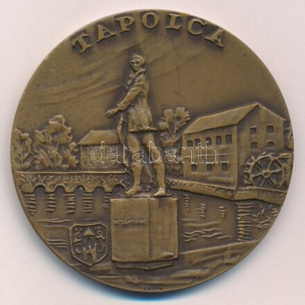 Iván István (1905-1968) 1966. 'Tapolca Város Tanácsa' kétoldalas bronz emlékérem (60mm) T:1- kis ph