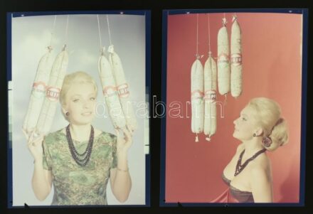 Herz és Pick szalámi színes reklámnegatív, 2 db, 9×12 cm