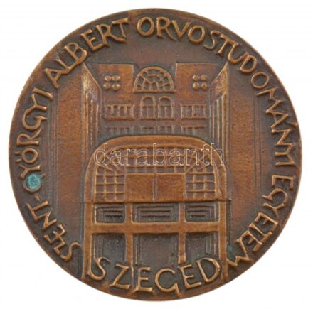 Tóth Sándor (1933-2019) 1990. 'Szent-Györgyi Albert Orvostudományi Egyetem Szeged / Új klinikai épület avatása MCMXC szeptember 10.' kétoldalas öntött bronz emlékérem (65mm) T:1- kis patina
