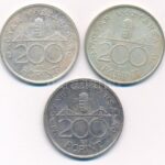 1992-1993. 200Ft Ag 'MNB' (3xklf) T:1-,2 patina Adamo F13 - Image 2
