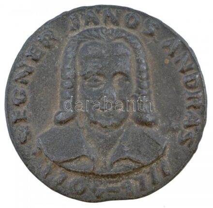 Iván István (1905-1968) (?) DN (1967) 'Segner János András 1704-1777' egyoldalas kő plakett (69mm) T:2- ü.