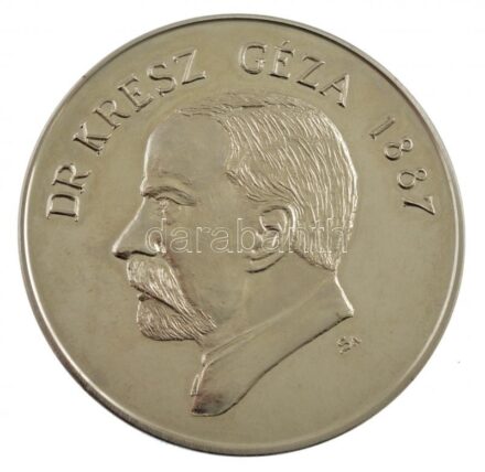 Stanzel Antal (1938-1998) 1987. 'Dr. Kresz Géza 1887 / 100 éves a Mentésügy 1887-1987' kétoldalas fém emlékérem (60mm) T:2 patina, karc