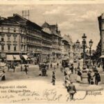 1903 Budapest VI. Oktogon tér, Kömlödi Jakab, Ernyei Lajos és Sokulski üzlete, cukrászda. Divald Károly 239.