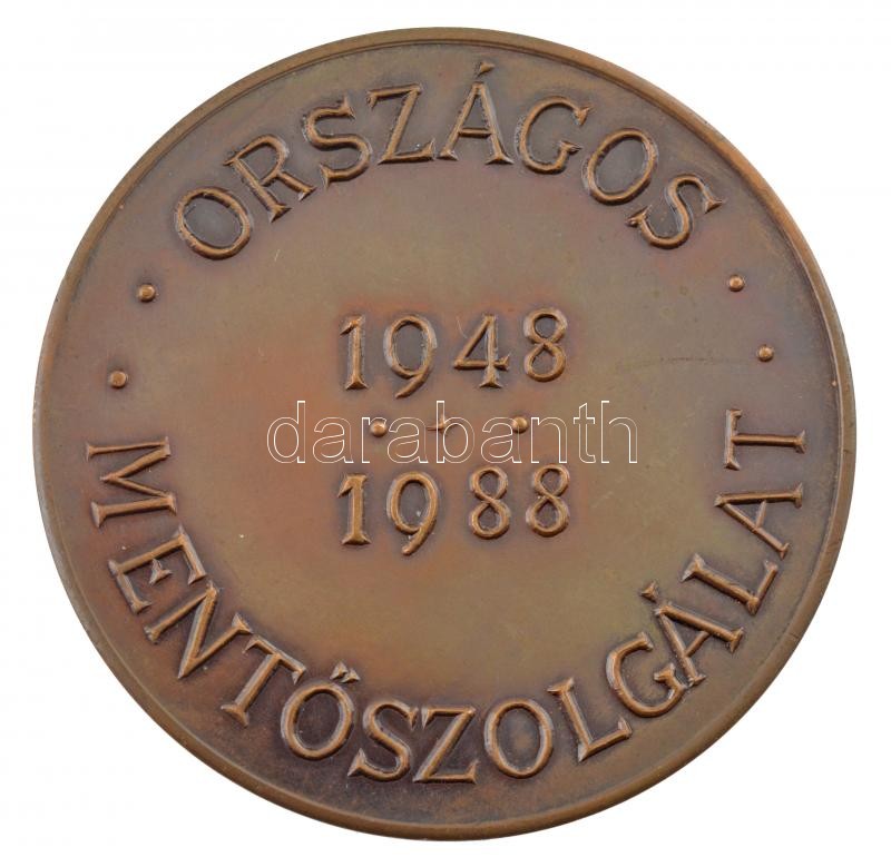 1988. 'Országos Mentőszolgálat 1948-1988' kétoldalas bronz emlékérem (60mm) T:2 kis ph, karc - Image 2