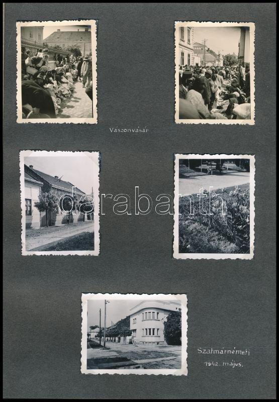 1942 Szatmárnémeti, 27 db feliratozott fénykép albumlapokon - Image 2
