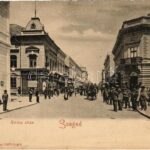 Szeged, Kárász utca, Kereskedelmi és Iparbank, Tranka üzlete (kopott sarok / worn corner)