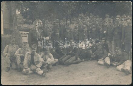 1913 Piliscsaba, 69. gyalogezred 13. század, katonák kiképzésen, fotólap, 9×14 cm