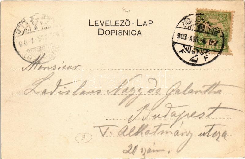 1903 Zagreb, Zágráb; Drzavni kolodvor / Gare de l'état / vasútállomás / railway station - Image 2