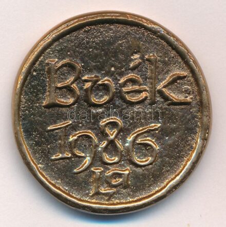 Lapis András (1942-) 1986. 'BUÉK / Rák (Cancer)' kétoldalas öntött bronz újévi emlékérem (~34mm) T:1- ph