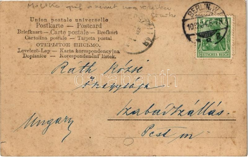 1904 Helmuth Karl Bernhard von Moltke, Prussian field marshal, chief of staff of the Prussian Army / Porosz királyi tábornagy, 1858-1871 között a porosz királyi haderő vezérkari főnöke, majd 1888-ig a német császári nagyvezérkar - Image 2
