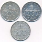 1992-1993. 200Ft Ag 'MNB' (3x) T:1-,2 patina Adamo F13 - Image 2