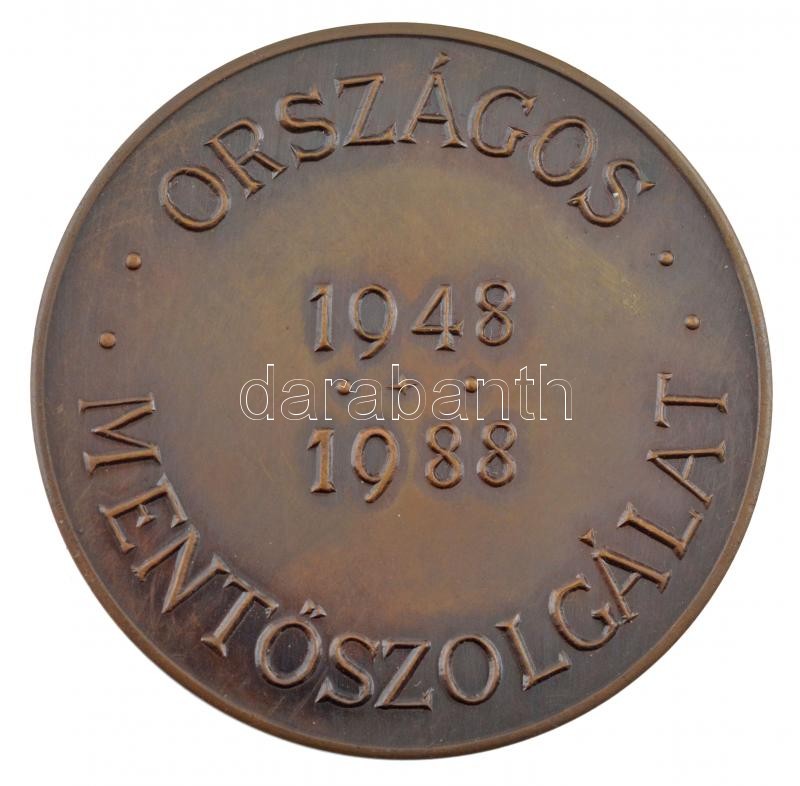 1988. 'Országos Mentőszolgálat 1948-1988' kétoldalas bronz emlékérem (60mm) T:1- kis ph - Image 2
