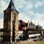 Lőcse, Levoca; városháza / town hall + 'LŐCSE PÁLYAUDVAR LEVÉLFELADÁS'