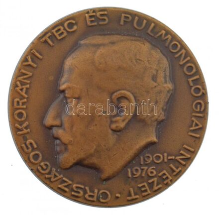 Reményi József (1887-1977) 1976. 'Országos Korányi TBC és Pulmonológiai Intézet - 1901-1976' egyoldalas, öntött bronz emlékérem (40mm) T:2 kis patina, ph