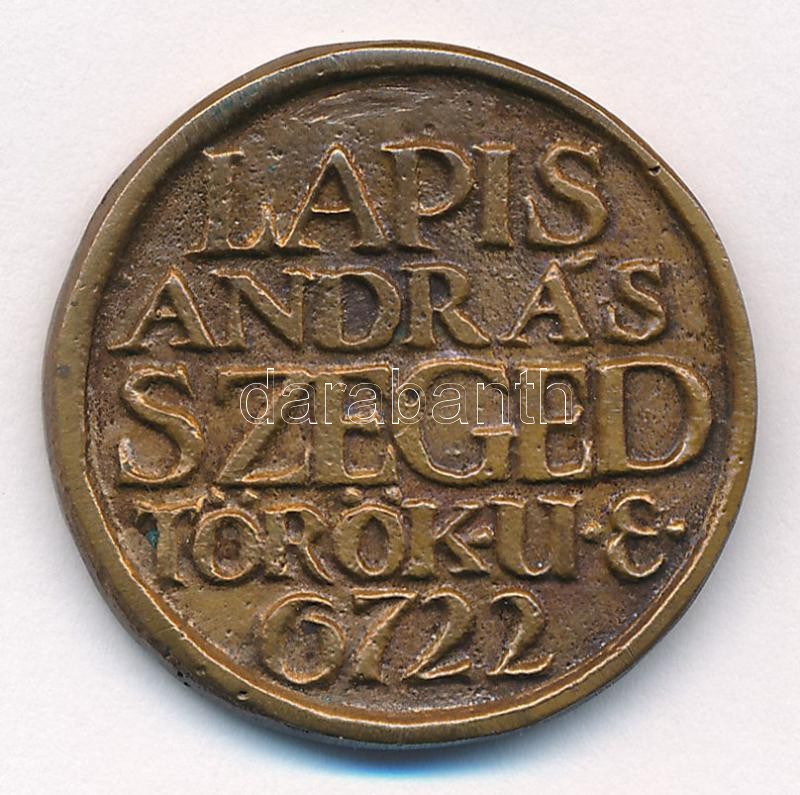 Lapis András (1942-) DN 'Lapis András Szeged, Török u. 3. 6722' kétoldalas bronz névjegyérem (30mm) T:1- kis ph