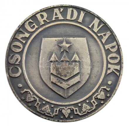 1977. 'Csongrádi Napok' kétoldalas ezüstözött bronz emlékérem (60mm) T:2 kopott ezüstözés