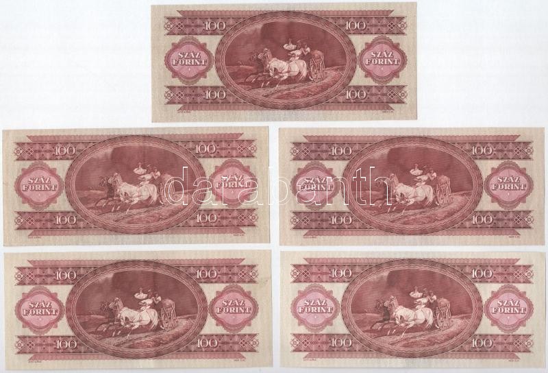 1968-1992. 100Ft (5xklf) T:III közte szép papír - Image 2
