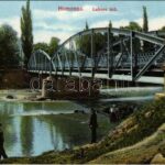 Homonna, Humenné; Laborc híd, mosónő. Hossza Gyula kiadása / Laborec river, bridge, washerwoman
