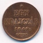 1848. 1kr Cu T:2 ph. Adamo B1