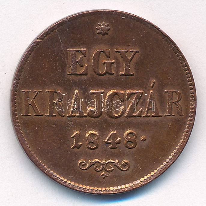 1848. 1kr Cu T:2 ph. Adamo B1