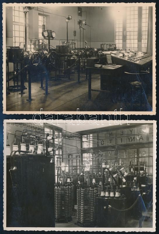 1933 A lakihegyi rádió új elektromos berendezései, 2 db fotó néhány felületi karcolással, de jó állapotban, 8,5×12 cm