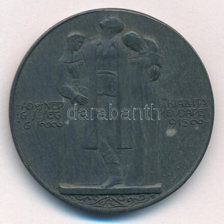 Körmendi-Frimm Jenő (1886-1959) 1915. 'Had- és Népegészségügyi Kiállítás Budapest 1915' egyoldalas hadifém emlékérem (36mm) T:2 kis ph HP 2334.