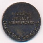 1987. 'Magyar Általános Orvosok Tudományos Egyesülete 1967-1987 / Országos Jubileumi Kongresszus - Balatonfüred 1987. május 21-24' kétoldalas bronz emlékérem (36mm) T:2 patina - Image 2