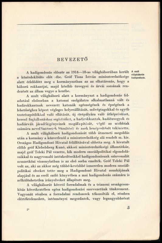 Beszámoló az országos hadigondozó szövetség egyéves működéséről. Bp., 1943. 36p. Kiadói, kissé foltos papírkötésben - Image 2