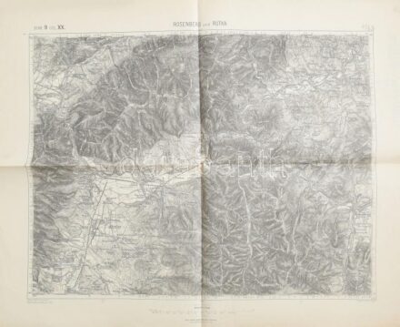 1909 Rózsahegy és Ruttka térképe, 1:75.000, Wien, K. u. K. Militärgeographisches Institut, 48x62 cm